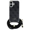 Guess GUHCP16SHC4SEK iPhone 16 6.1      czarny/black hardcase Crossbody Cord 4G Print